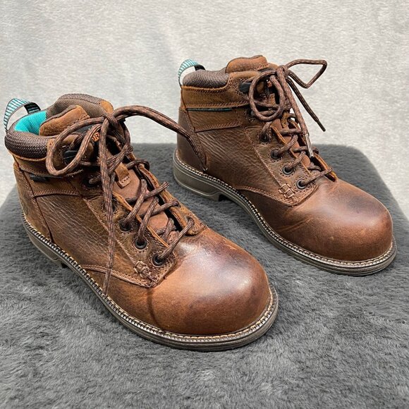 Ariat‎ Work Mid Lace SD Composite Toe Brown Leather Work Boots Size 8 B Womens - Picture 3 of 9